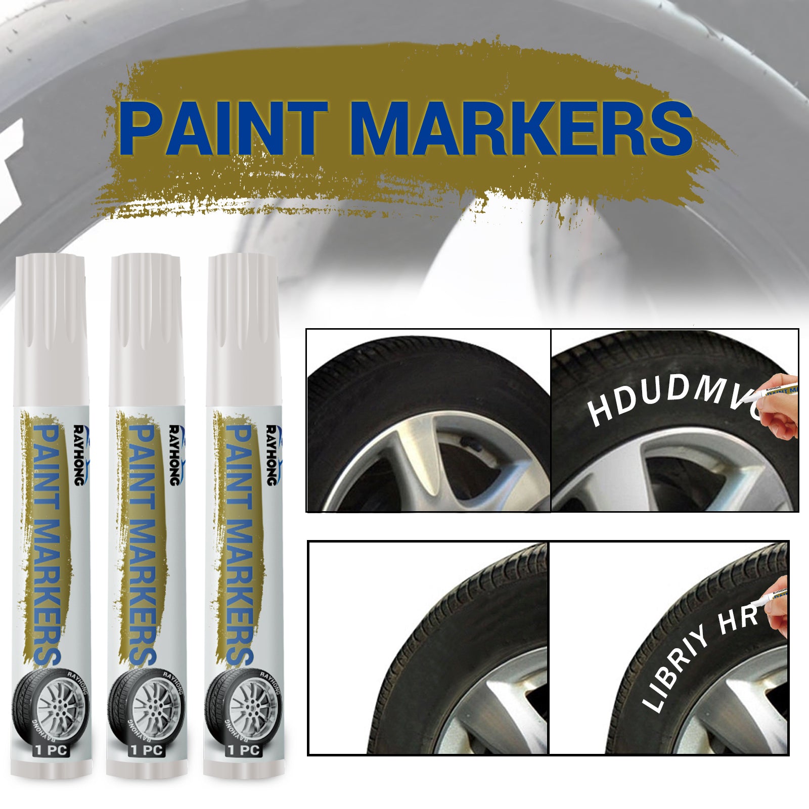 Rayhong Paint Markers, Small Portable Waterproof Quick-Drying Drawing Marker For Cars Doodle Pen