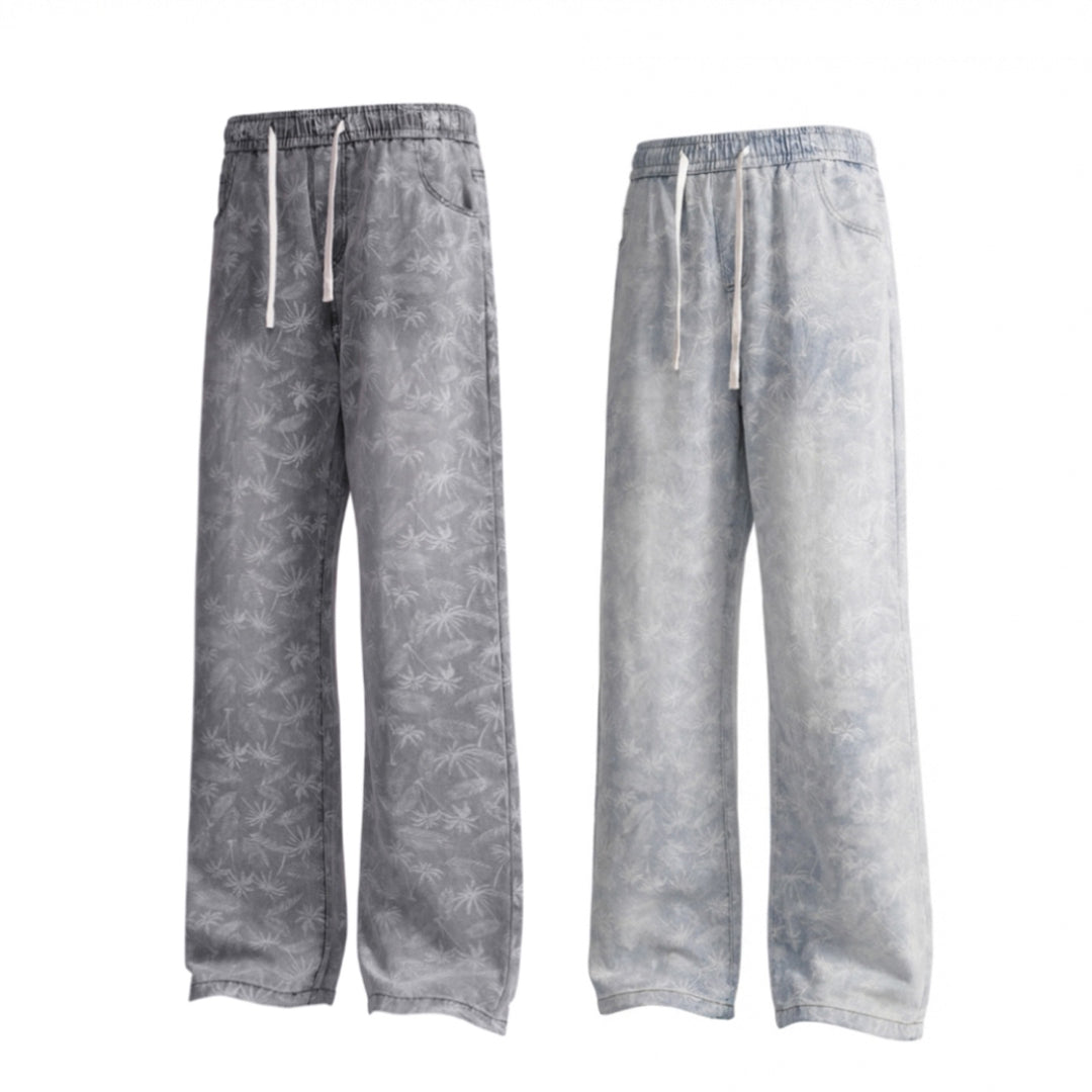 Lightweight Linen-Style Straight Leg Jeans for Men