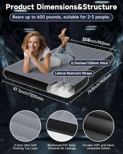 Umbrauto Tesla Y Car Camping SUV Thicken Air Mattress,Gray