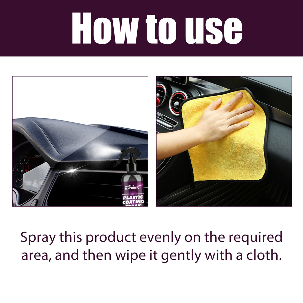 Automotive Plastic Spray, Car Interior Seat Instrument Panel Cleaning Decontamination Maintenance Refurbishment Cleaner