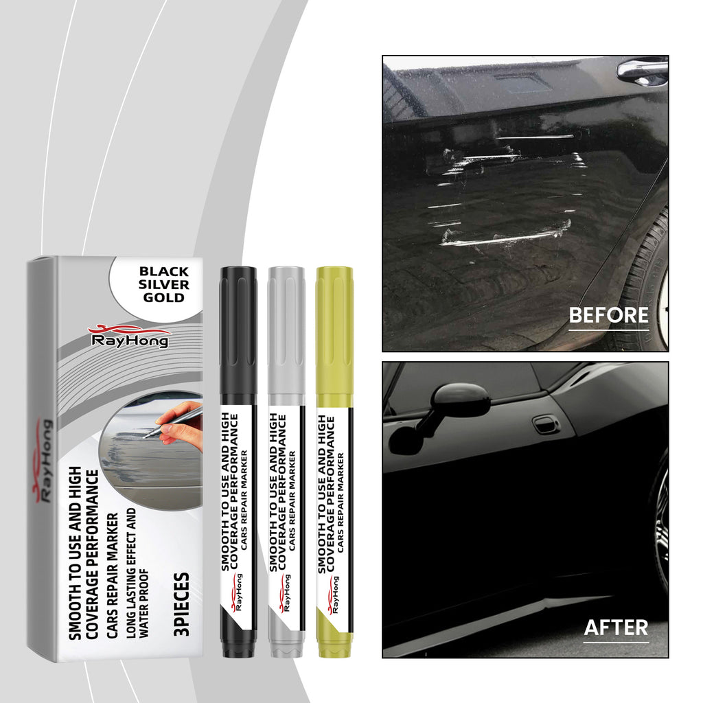 Car Repair Marker Pen, Repaint Scratches Repair Restore Car Color Gold And Silver Black Repair Pen