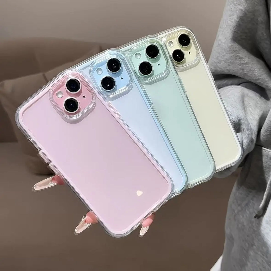Suitable for Apple 17 ProMax phone case 2-in-1 solid color border transparent iPhone 15 anti drop 14 soft case 16
