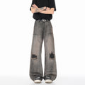 Vintage High Street Faux Ripped Denim Pants