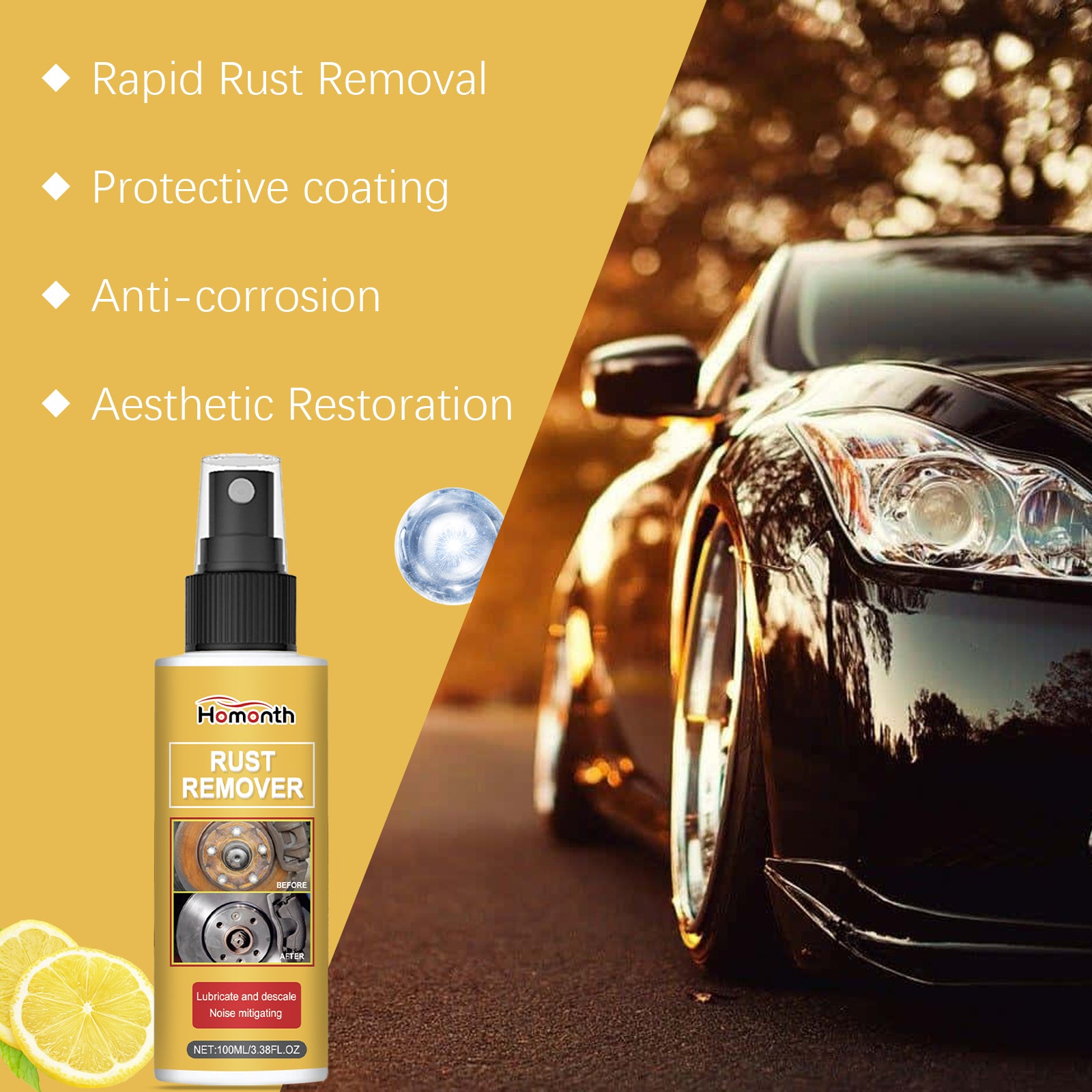 Rust Remover, Polishing And Cleaning Antirust And Decontamination Paint For Vehicles