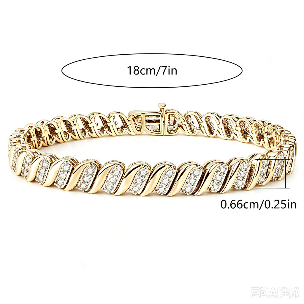 Spring Hook Cuban Chain Bracelet Copper Gold Plated Zircon Stone Hip Hop Fashion Design Jewelry
