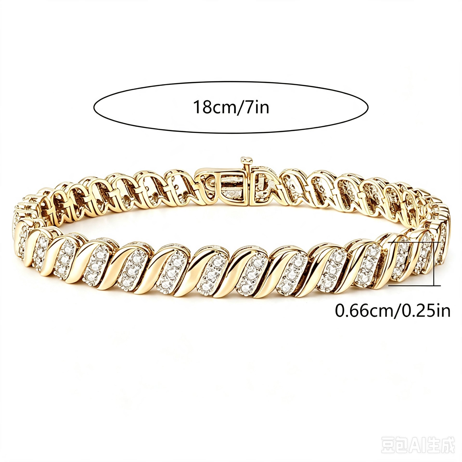 Spring Hook Cuban Chain Bracelet Copper Gold Plated Zircon Stone Hip Hop Fashion Design Jewelry