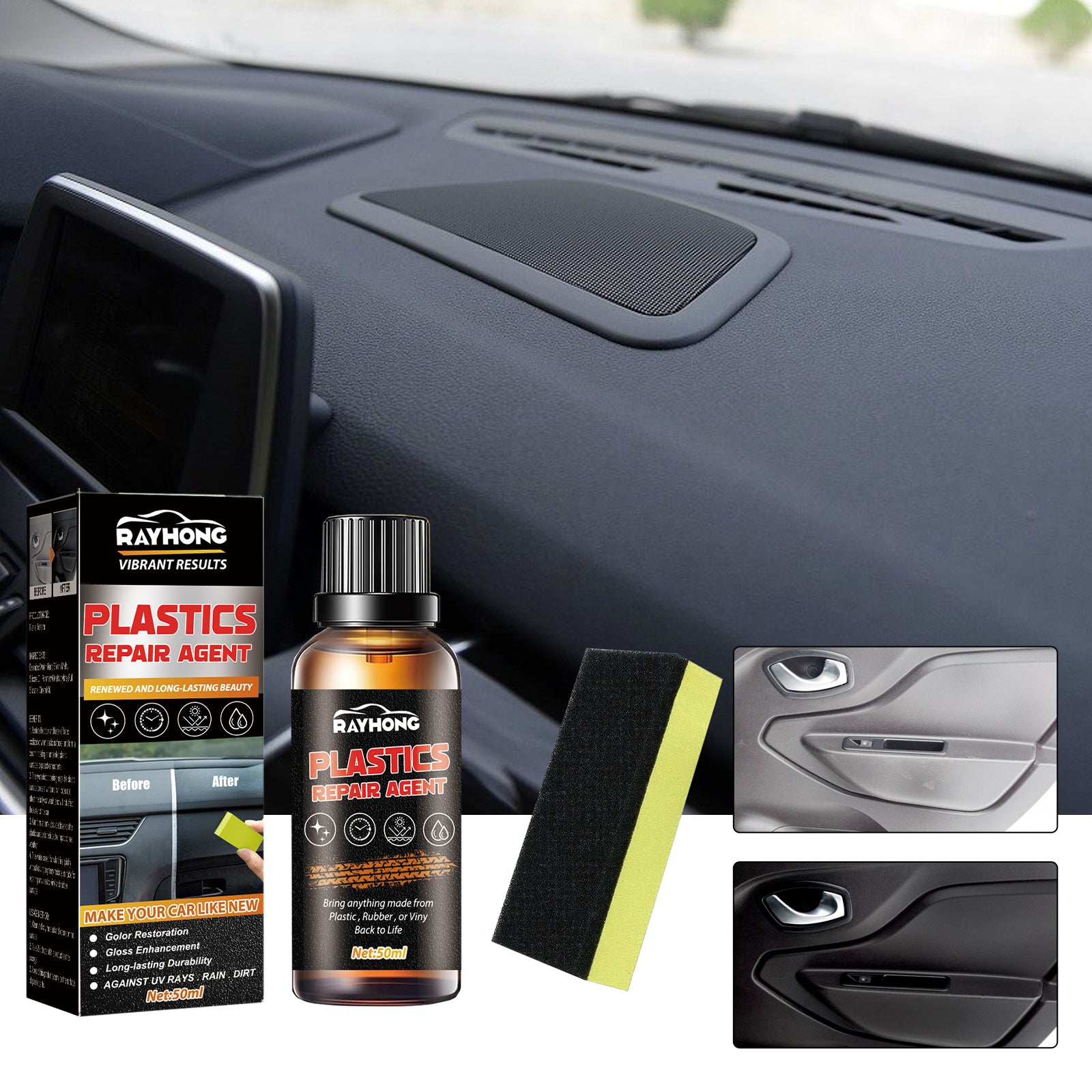 Plastics Repair Agent, Car Leather Seat Interior Polishing Decontamination Cleaning And Refurbishing Agent