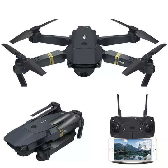 Drone Pieghevole E58 1080P – Drone Aereo con Fotocamera, design compatto e facilmente trasportabile, incluso telecomando e smartphone.