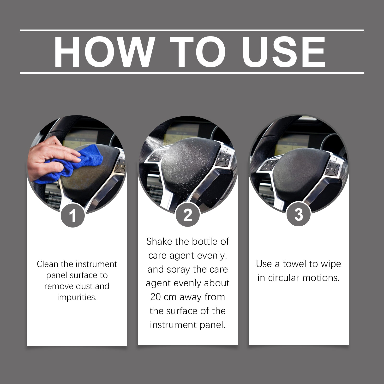 Rayhong Instrument Panel Leather Polishing Agent, Dust Cleaning Decontamination Zero Dust Adsorption Curing And Refurbishing Agent