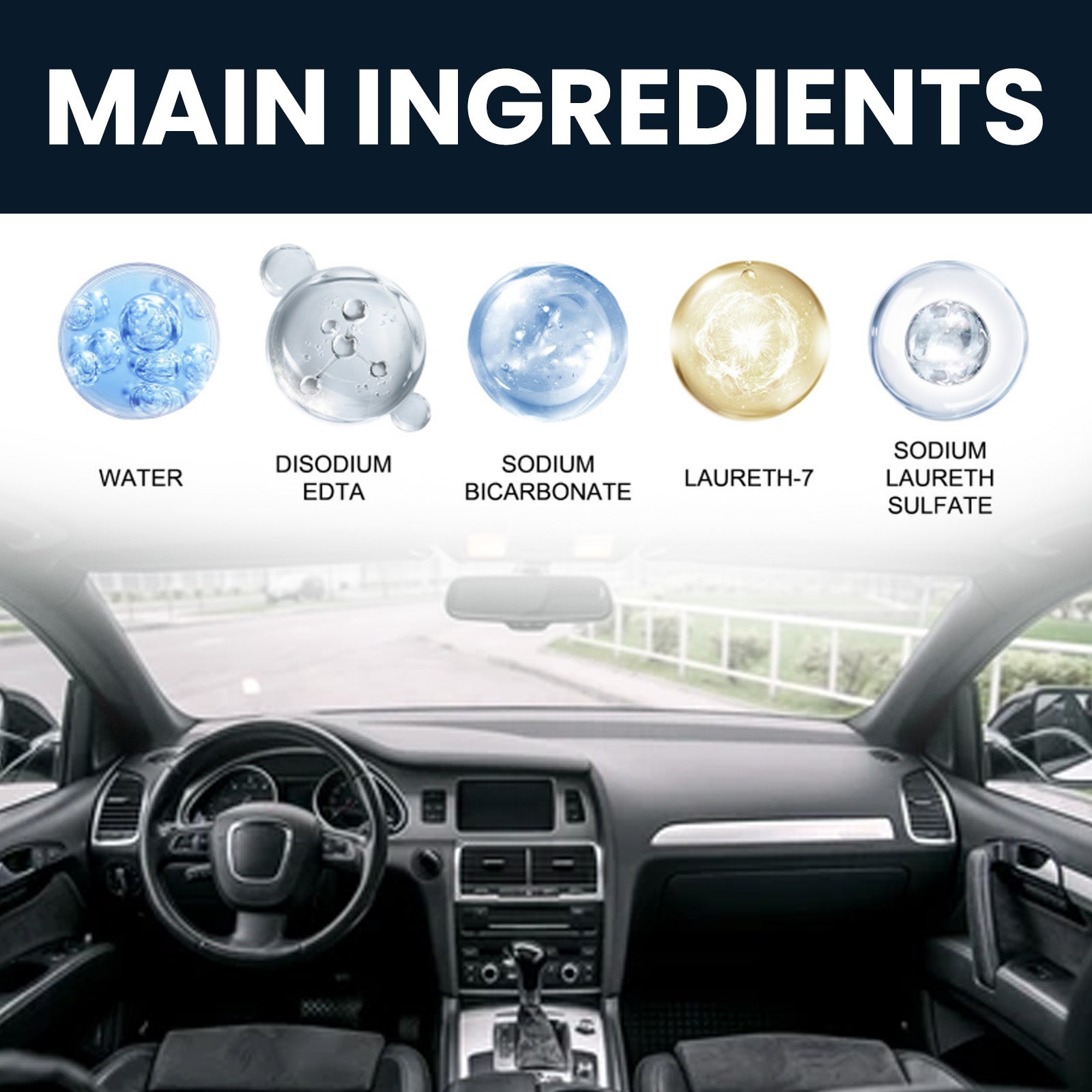 Foam Cleaner, Leather Interior Instrument Panel Clean Dust Reconditioning Agent