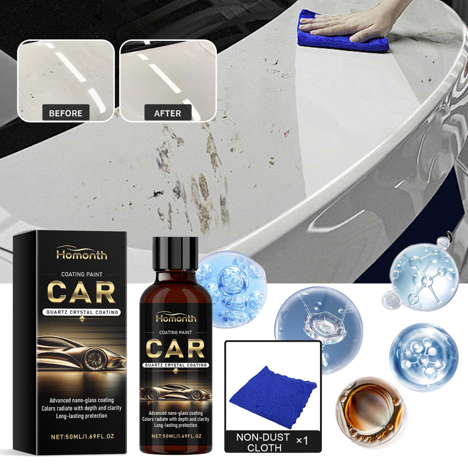 Nanometer Coating Crystallizing Agent, Car Decontamination Refurbishing Cleaning Maintenance Cleaning Polish