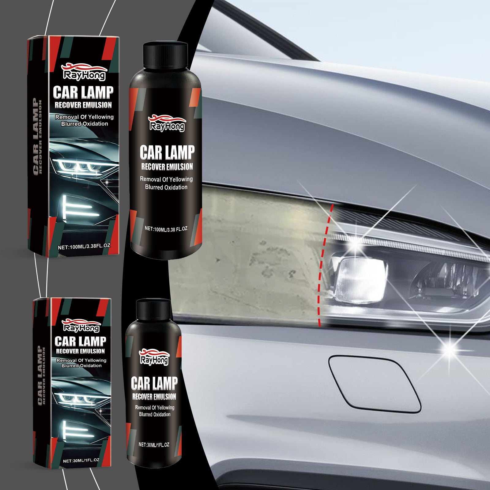 Rayhong Car Headlight Repair And Polishing Paste (100ml) Car Headlight Decontamination, Dust-Proofing, Scratch Refurbishment, And Car Paint Care Agent