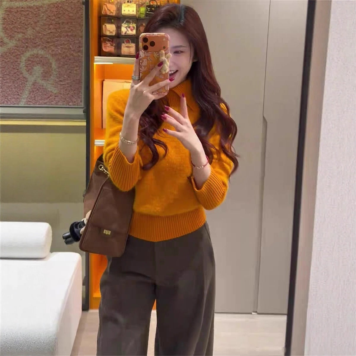 Women's Autumn/Winter Warm Knitted Base Sweater with Collar