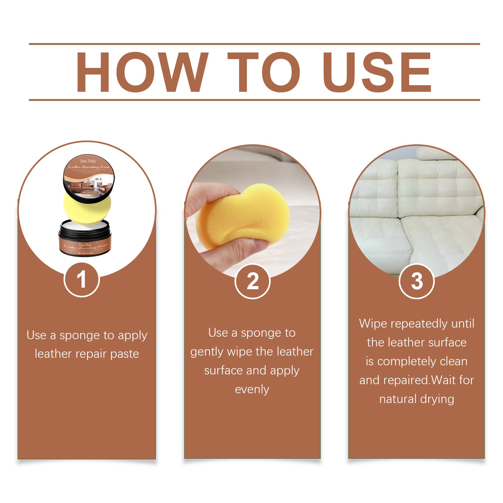 Jue-Fish Leather Repair Cream Leather Renovation Repair Furniture Sofa Leather Maintenance Multi-Functional Care Cream