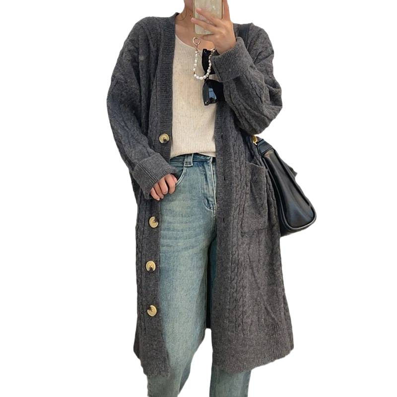 Casual Long Sleeve Knit Cardigan Sweater Coat for Women