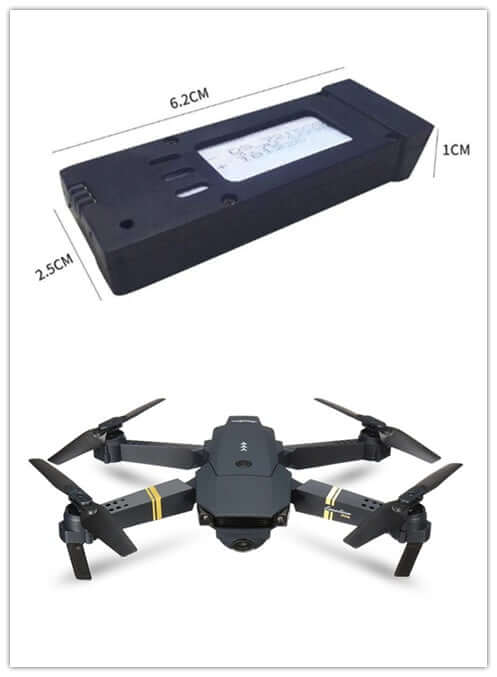 Drone Pieghevole E58 1080P e batteria mostra il design compatto e le caratteristiche del drone aereo con fotocamera