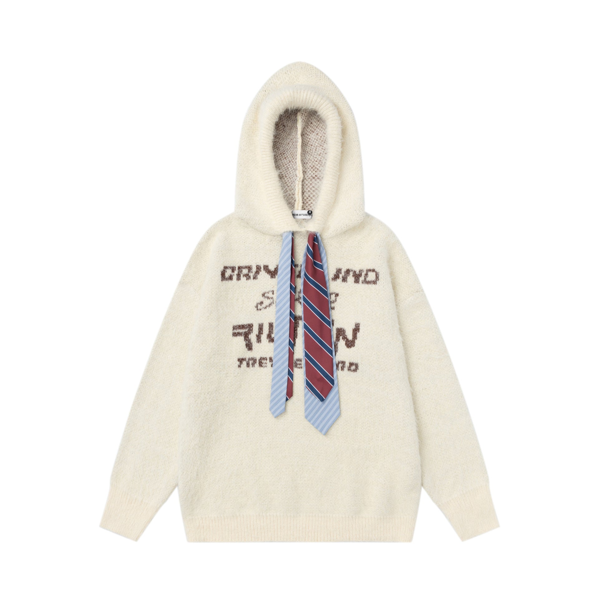 Double tie hat rope hooded sweater