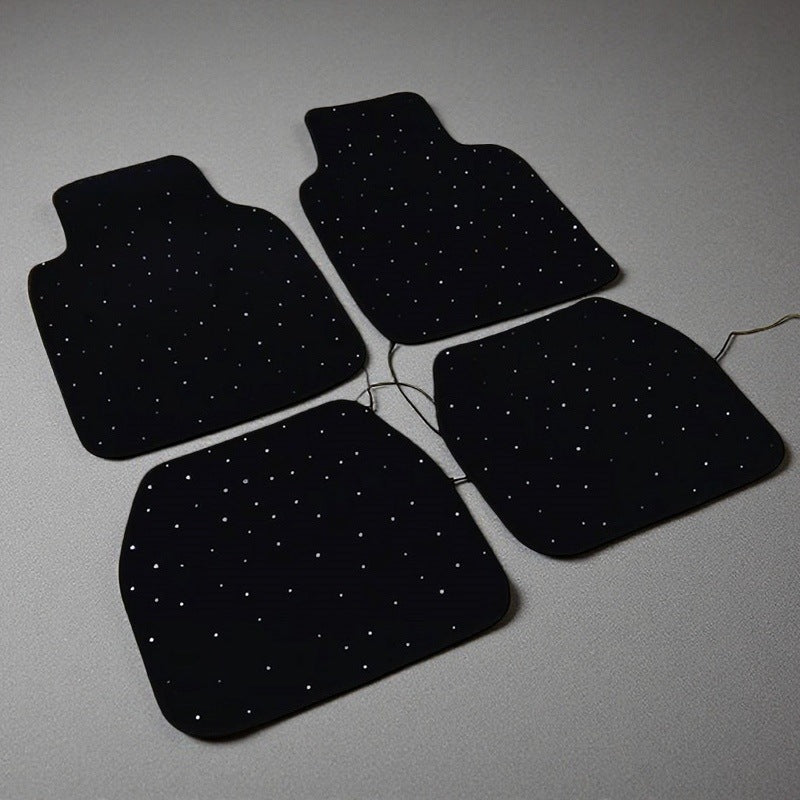 Car Fiber Optic Floor Mats Full Set of 4 Pieces with Starlight Effect