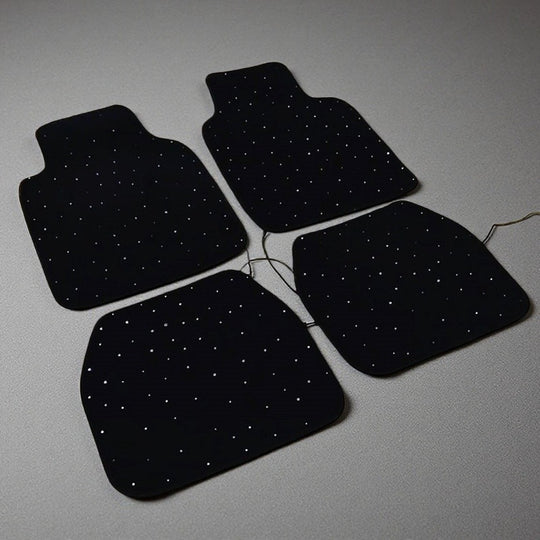 Car Fiber Optic Floor Mats Full Set of 4 Pieces with Starlight Effect