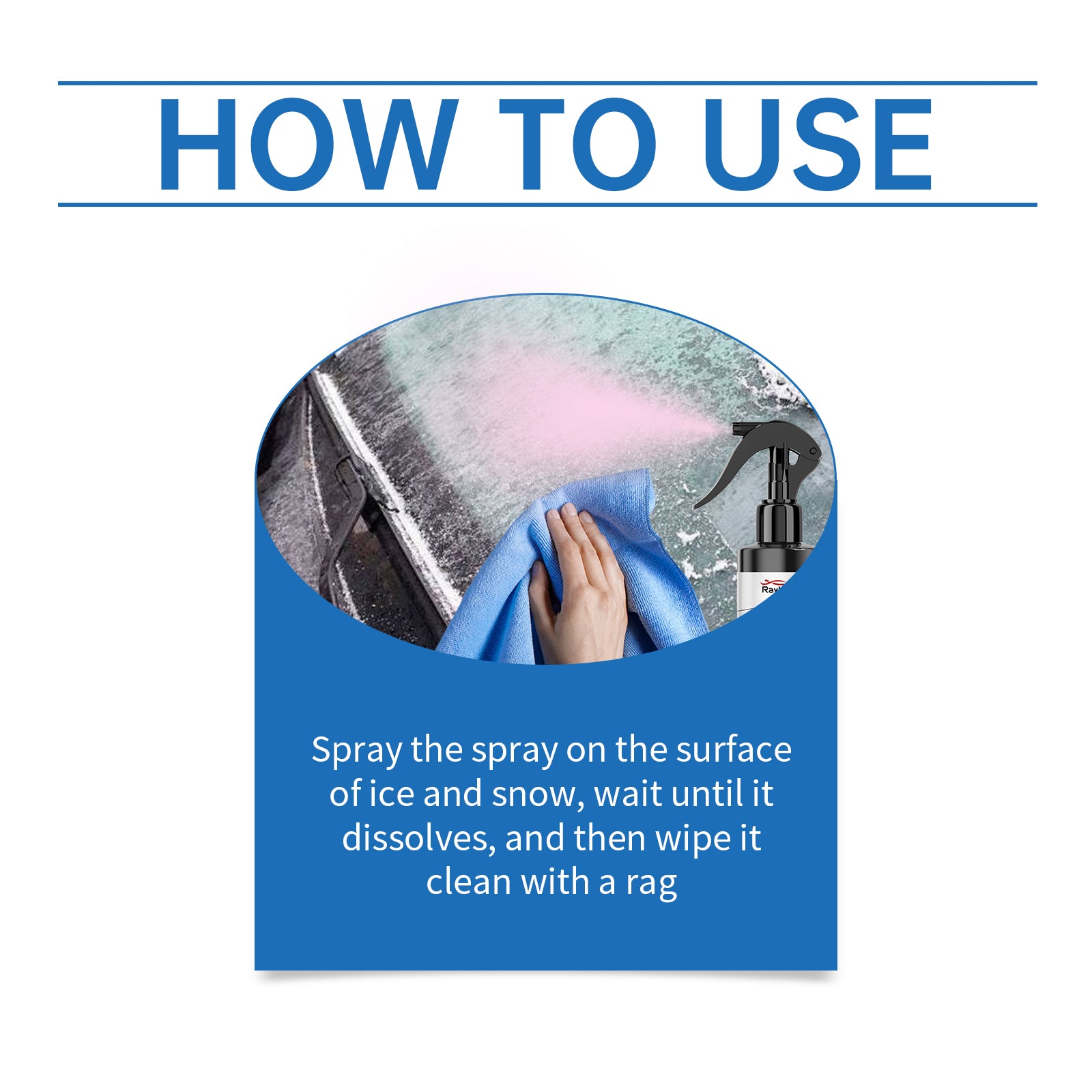 Rayhong Car De-Icer Spray, Car Windshield Windows Fast Defrosting Snow Melting Ice Spray Magic Device