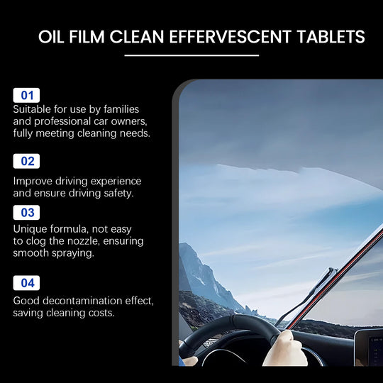 Automotive Windshield Oil Film Effervescent Tablet, Windshield Oil Film Stain Cleaning Effervescent Tablet