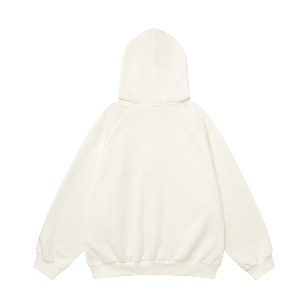 Full printed kitten contrasting hooded sweatshirt