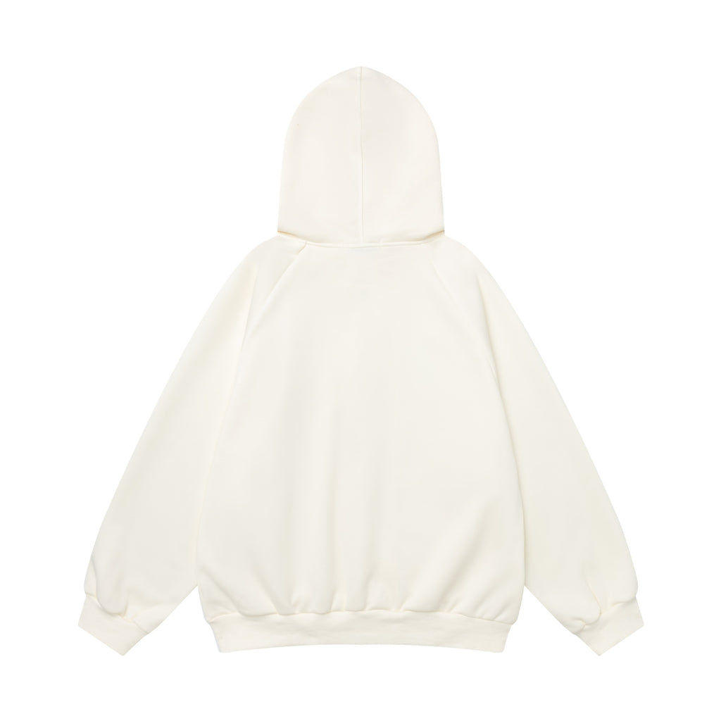 Full printed kitten contrasting hooded sweatshirt