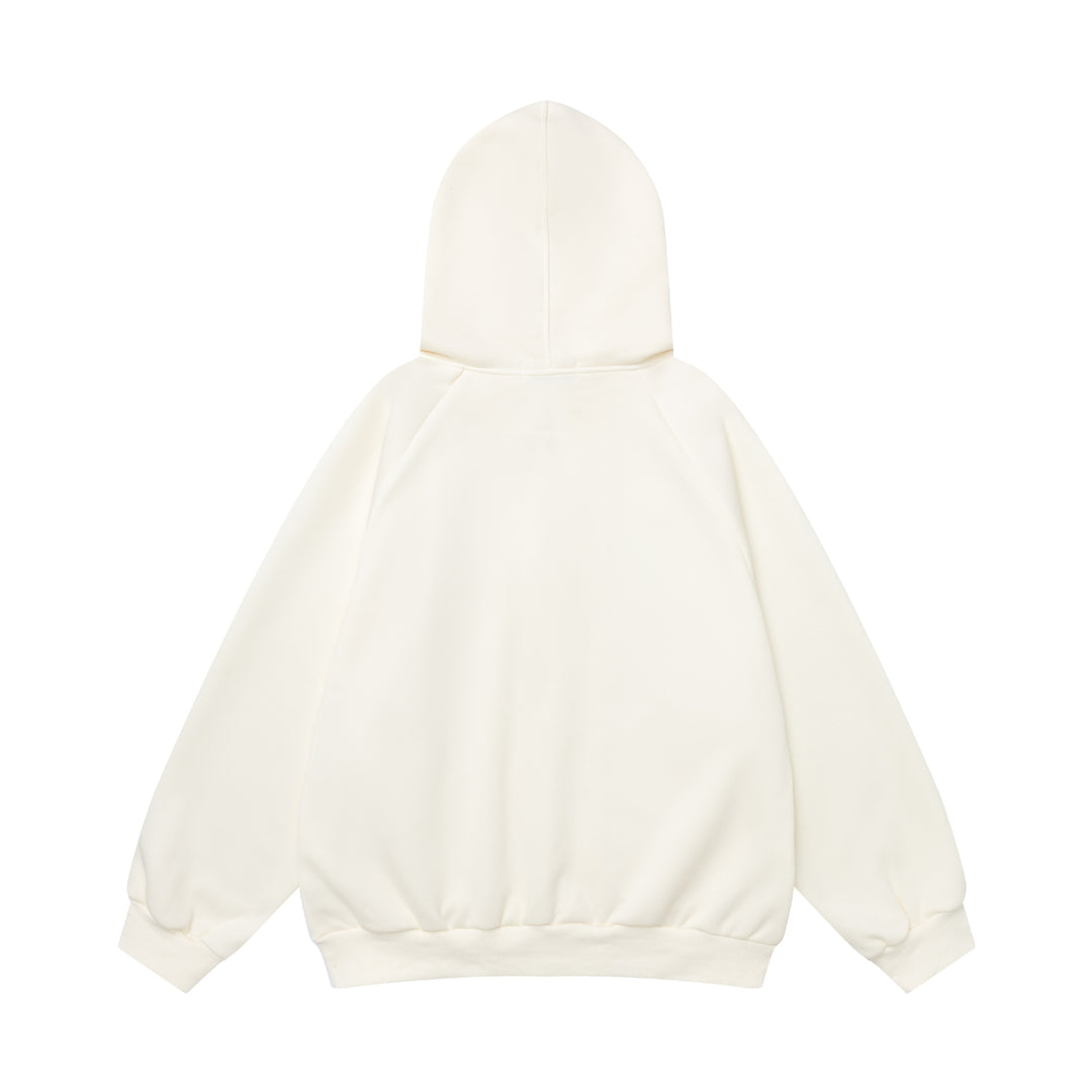 Full printed kitten contrasting hooded sweatshirt