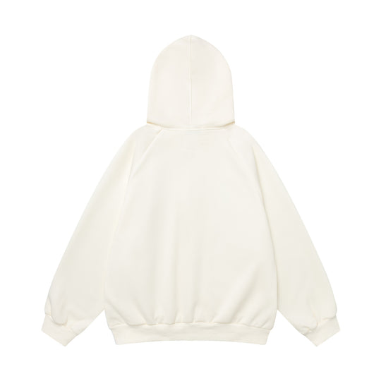 Full printed kitten contrasting hooded sweatshirt