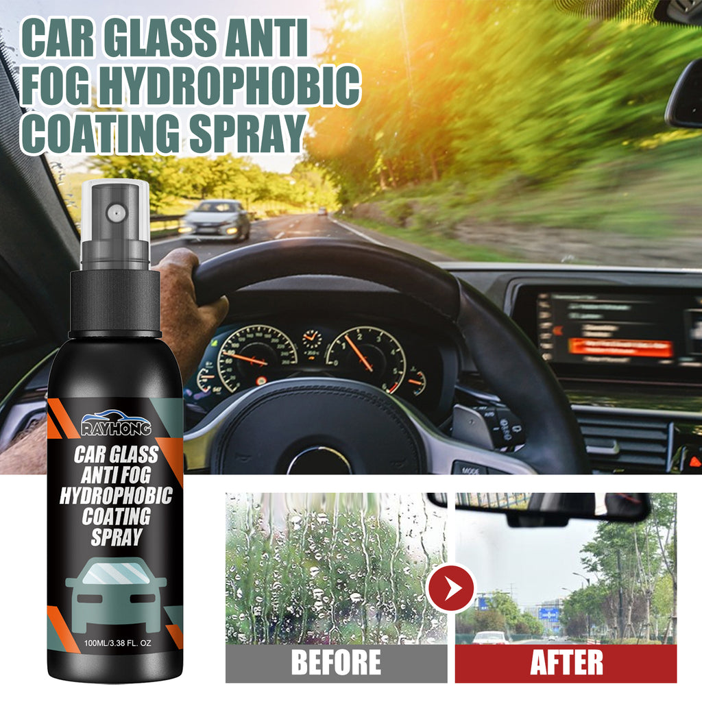 Car Glass-Anti Fog Hydrophobic Coating Spray, Rearview Mirror Windshield Cleaner Stains Hydrophobic Water Spray Antifogging Agent