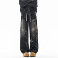Street Style Gray Green Camouflage Denim Pants Men