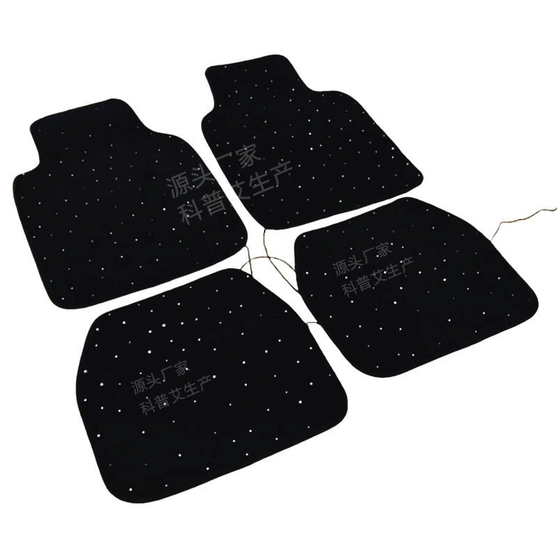 Car Fiber Optic Floor Mats Full Set of 4 Pieces with Starlight Effect