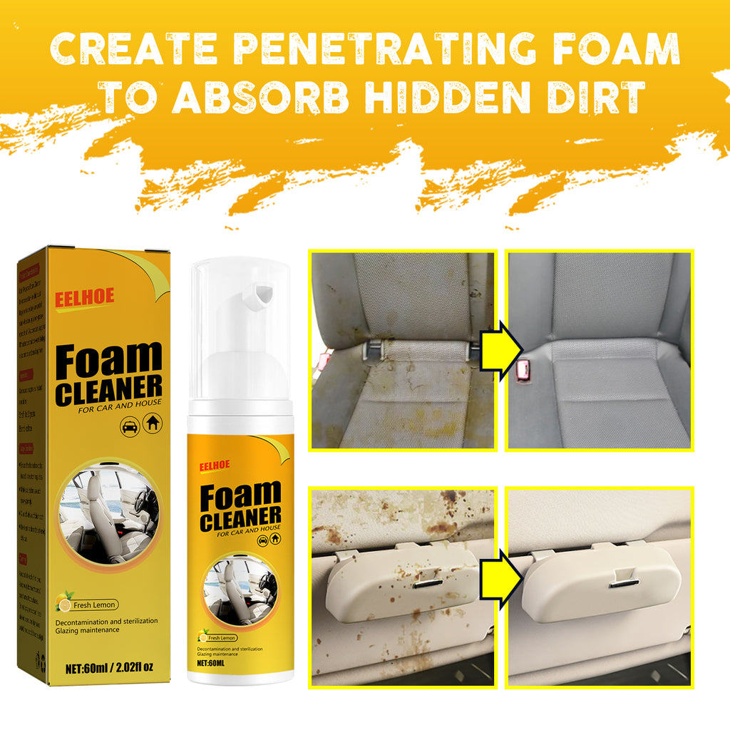 EELHOE Foam Cleaner, Leather Seat Supplies Decontamination Multi-Functional Interior Cleaner