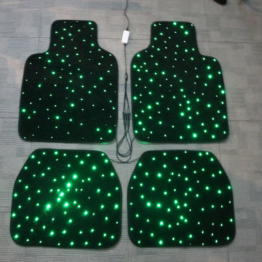 Car Fiber Optic Floor Mats Full Set of 4 Pieces with Starlight Effect