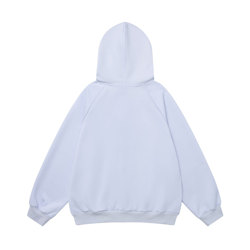 Full printed kitten contrasting hooded sweatshirt
