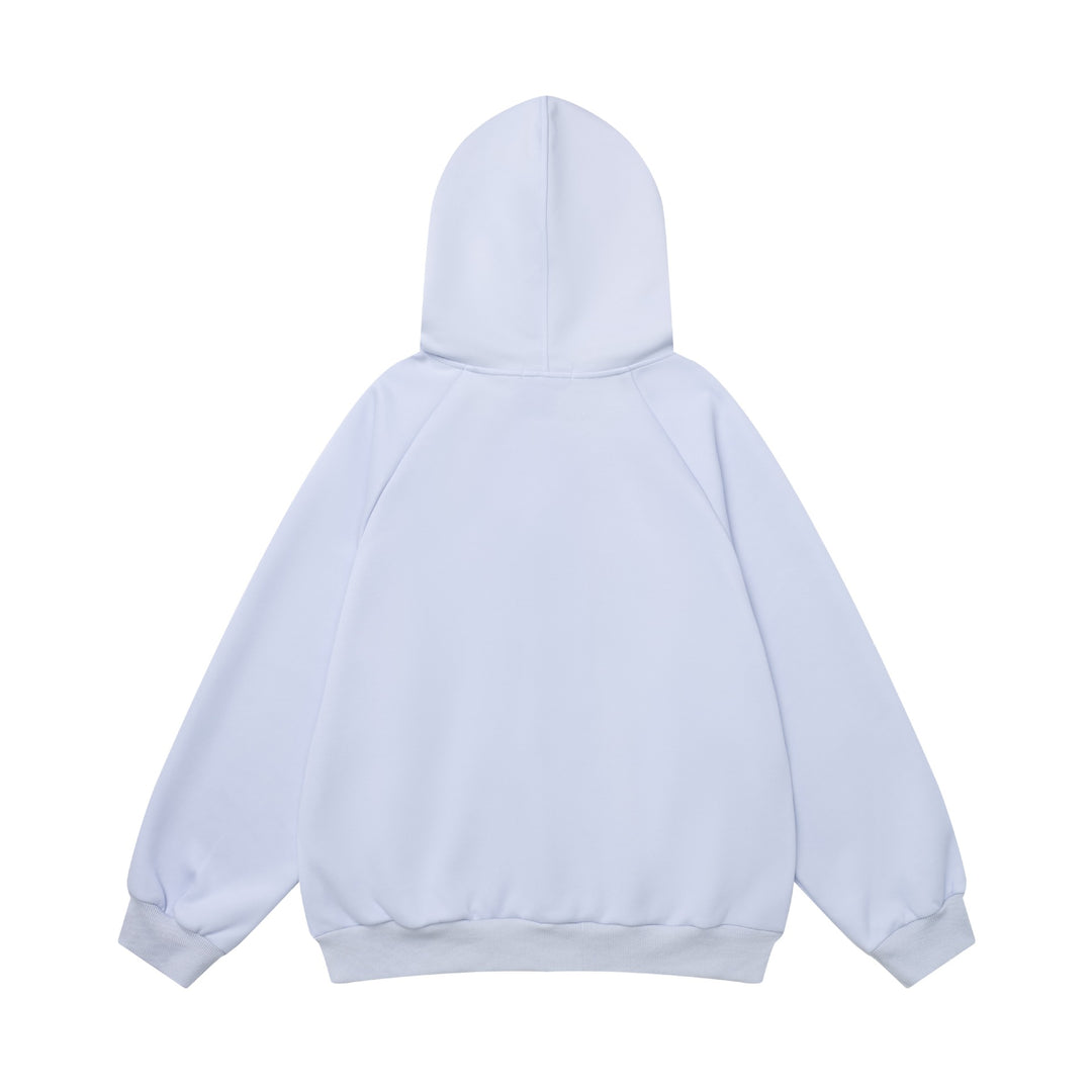 Full printed kitten contrasting hooded sweatshirt