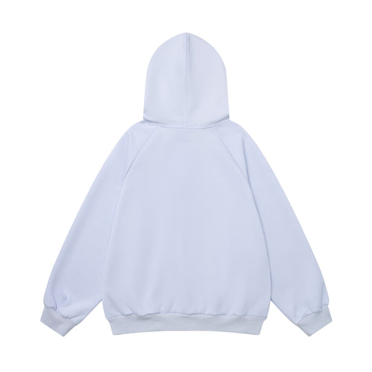 Full printed kitten contrasting hooded sweatshirt