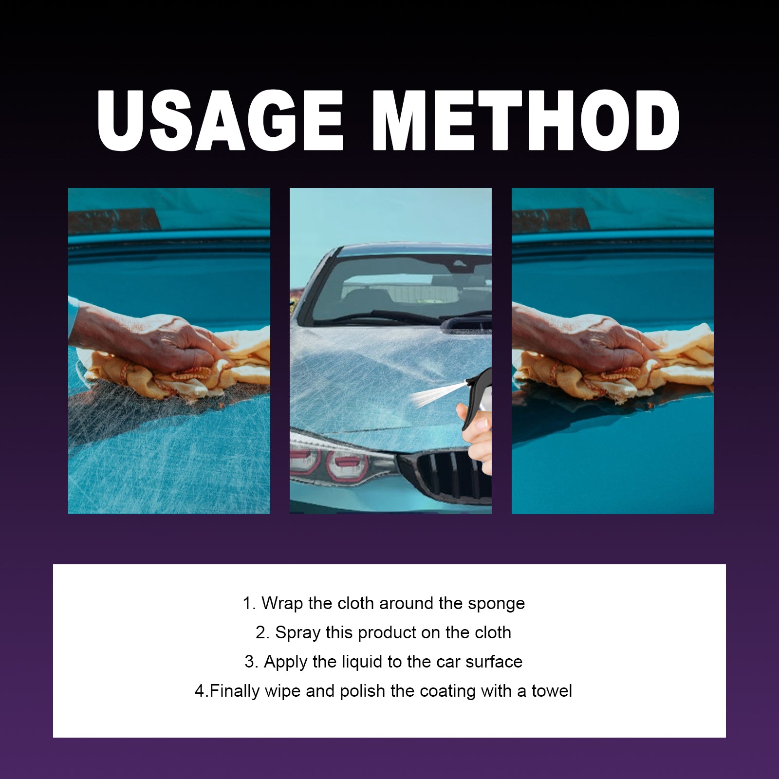 Jaysuing Purple Coating Agent Automotive Scratch Finish Cleaning Dust Reconditioning Polishing Maintenance Coating Agent