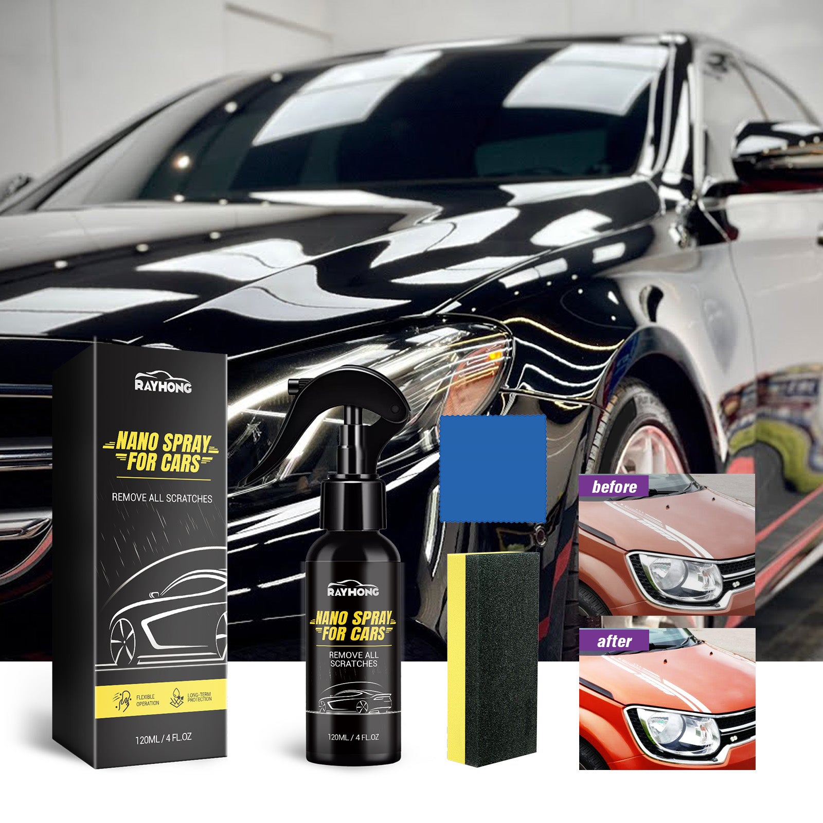 Rayhong Car Coating Spray Car Paint Brightening Refurbished Dust Cleaning Oil Maintenance Coating Agent