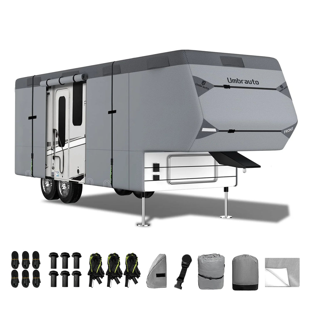 Umbrauto 5th Wheel RV Cover Upgraded 7 Layers Top Anti-UV Waterproof Breathable Camper Covers