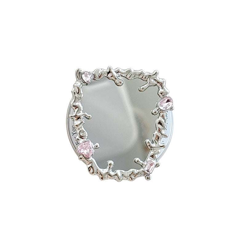 Love Butterfly Mirror Mobile Airbag Bracket Magnetic Back Patch Women's Makeup Mirror