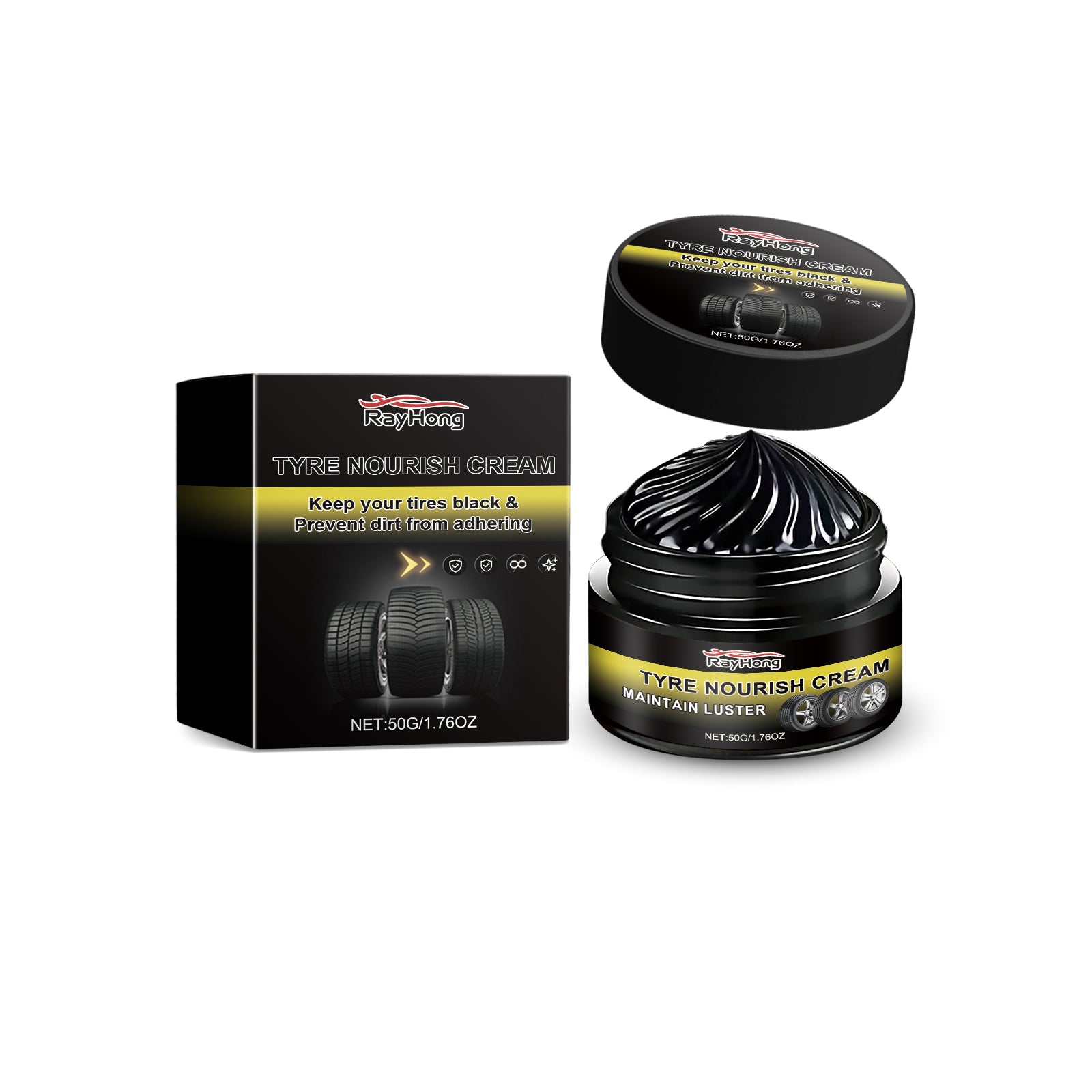 Rayhong Car Tire Retreading Wax, Durable Protection Against Dirt Tire Aging Dust Polishing Wheel Retreading Wax