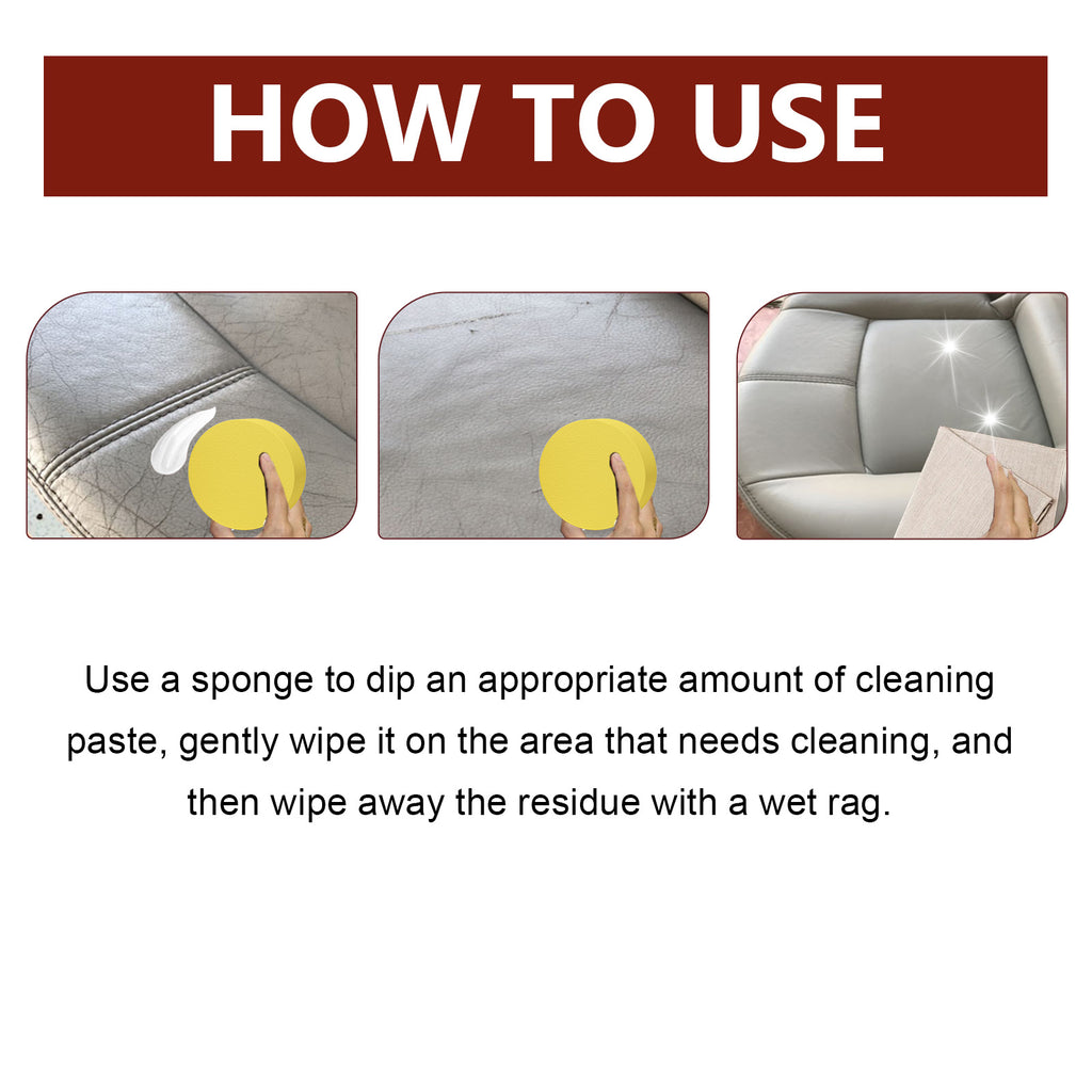 Cleaning Cream, Car Seat Instrument Panel Leather Cleaning Decontamination Maintenance Refurbishment Cream