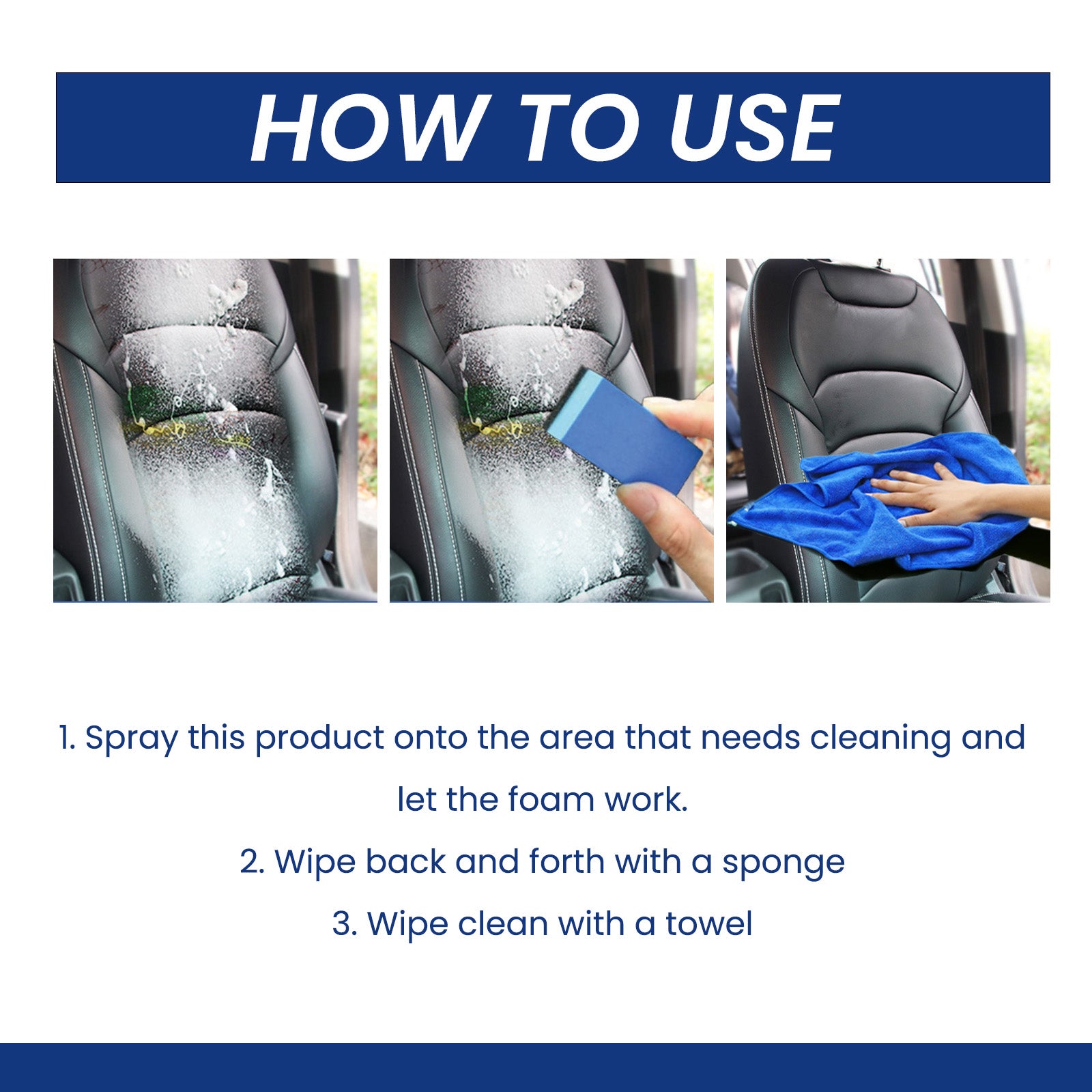 Foam Cleaner, Leather Interior Instrument Panel Clean Dust Reconditioning Agent