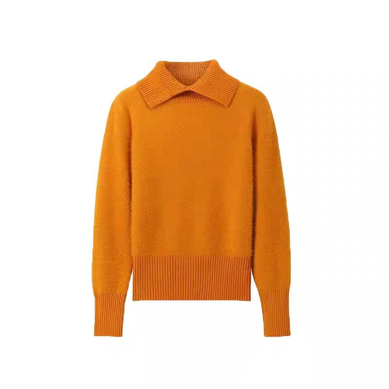 Women's Autumn/Winter Warm Knitted Base Sweater with Collar