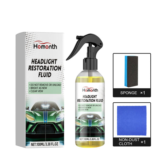Headlight Restoration Fluid, Car Headlight Scratch Repair Car Light Brightening Plating Crystal Maintenance Polishing