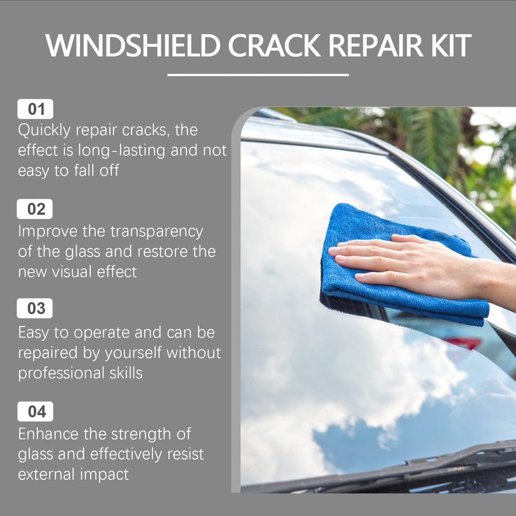 HOMONTH Windshield Crack Repair Kit, Clear Vision Automotive Front Windshield Nano Repair Solution Set