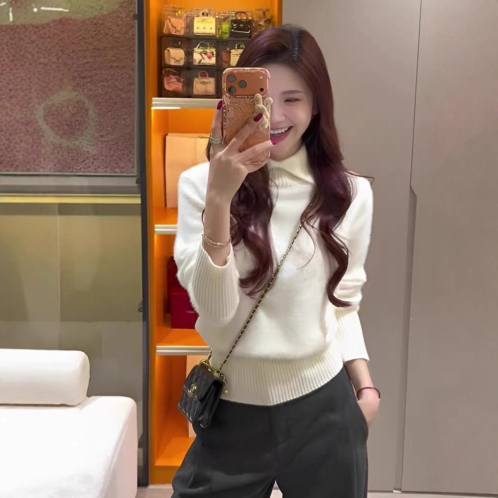 Women's Autumn/Winter Warm Knitted Base Sweater with Collar