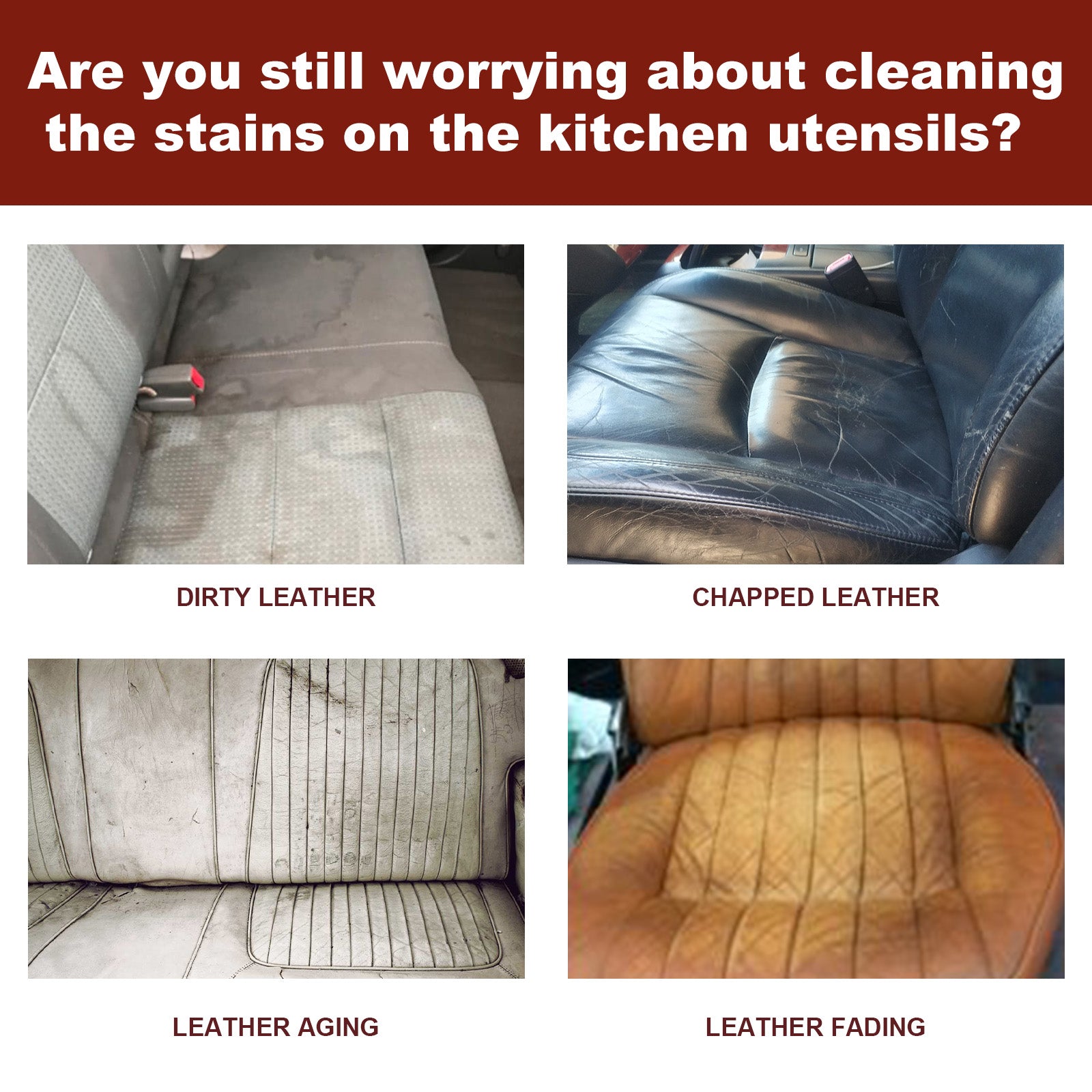 Cleaning Cream, Car Seat Instrument Panel Leather Cleaning Decontamination Maintenance Refurbishment Cream