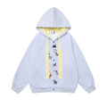 Full printed kitten contrasting hooded sweatshirt
